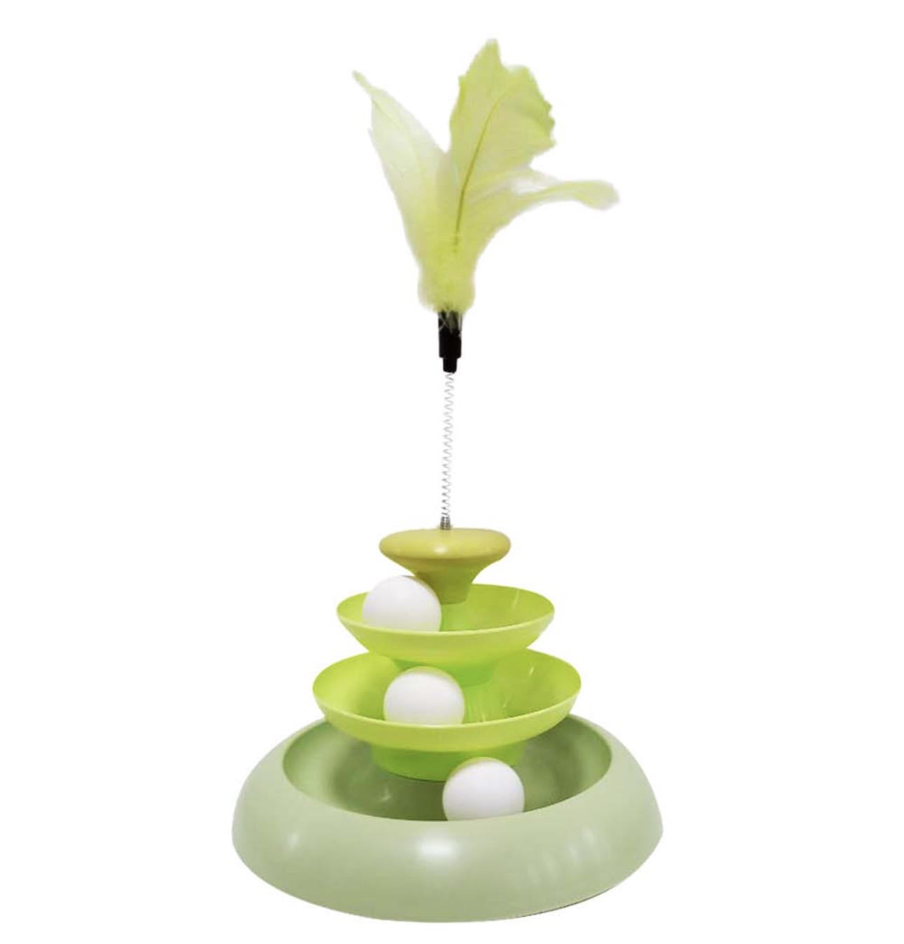 Cat Roundabout Toy with Feather